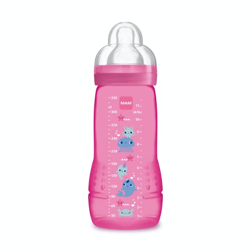 MAM Easy Active 6 mois et plus (330 ml) Rose – avec tétine... - Bébé & Puériculture en promo à 14.60€