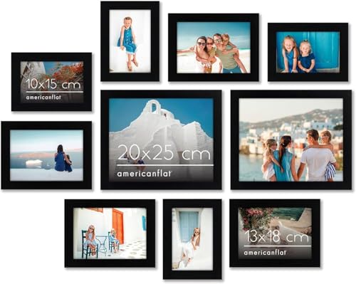 Americanflat Set Cornici Foto da Parete e da Tavolo Nere... - Amazon Italy à 34.85€