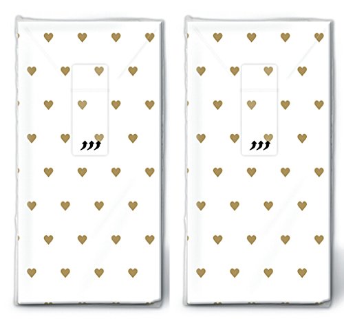 Lot de 20 mouchoirs (2 x 10) petits cœurs dorés / cœurs... en promo à 1,99€ (-68%) sur Amazon FR