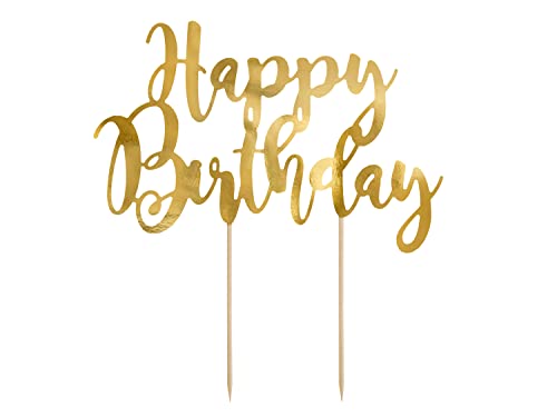 Decorazione per Torta Happy Birthday Oro Metallizzato... - Loisirs Créatifs Amazon Italie à 1.19€