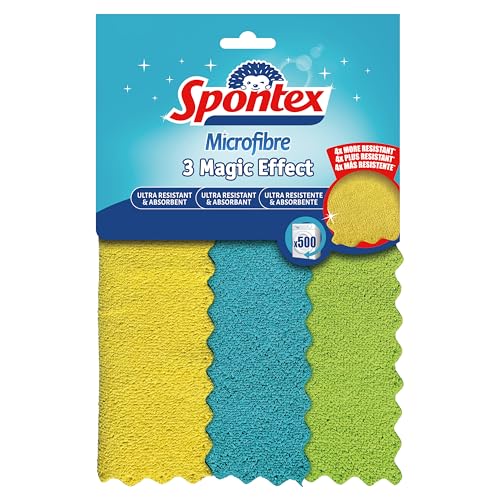 Spontex 3 Magic Effect Microfibre Cloths, 24.5 x 25cm... - Maison & Cuisine en promo à 2.58€