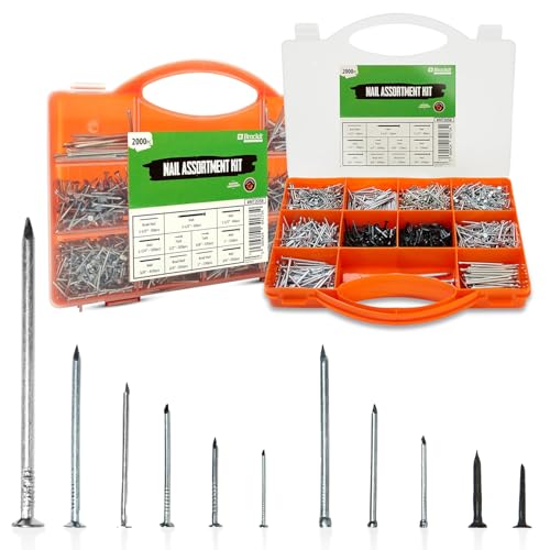 Brackit 2,000 Piece Nail Assortment Set with Storage Case –... - Maison & Cuisine en promo à 9.95€