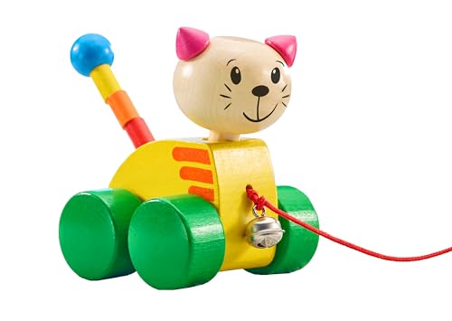 Selecta 62035 Le chat Tinka, jouet à tirer sur roulettes... - Jouets & Jeux en promo à 12.71€