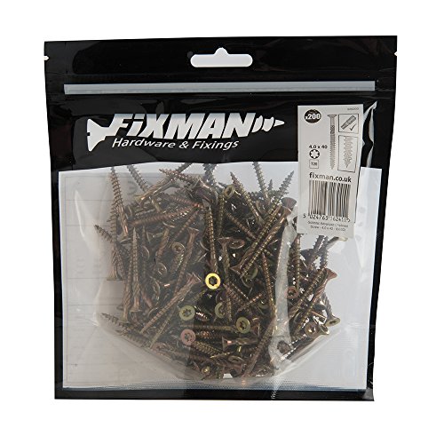 Fixman 936303 Goldstar Advanced Screws 4 x 40 mm 200pk - Home & Kitchen Amazon UK à 1.55€