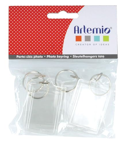 Artemio Porte-clés Rectangle Transparent 4 pièces 3 x 4,5 cm - Amazon France à 3.82€