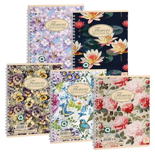 Pigna, Quaderni Spiralati Nature Flowers, f.to A5 16x20,5... - Jardin & Extérieur Amazon Italie à 11.00€