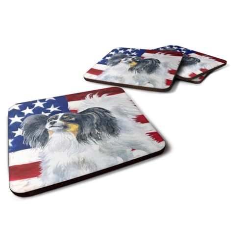 Caroline's Treasures BB9657FC Set of 4 Papillon Patriotic... - Auto & Moto Amazon Royaume-Uni à 21.08€