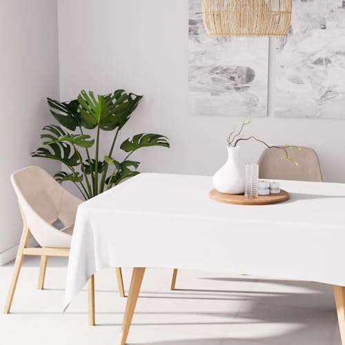 Soleil d'ocre Tovaglia Antimacchia, Bianco, 160 x 270 cm - Nouvelle promo Amazon à 18.19€