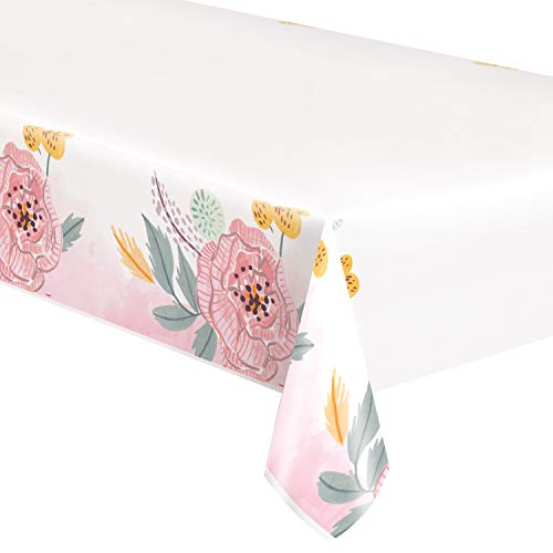 Rectangular Plastic Table Cover | Painted Floral Design |... - Home & Kitchen Amazon UK à 2.61€