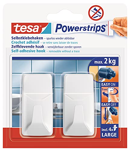 tesa Powerstrips Hook - Self-Adhesive Wall Hook for Glass... - Home & Kitchen Amazon UK à 3.20€