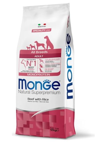 MMONGE ALL BREEDS MONOPROTEICO MANZO E RISO KG 12 - Animalerie Amazon Royaume-Uni à 57.06€