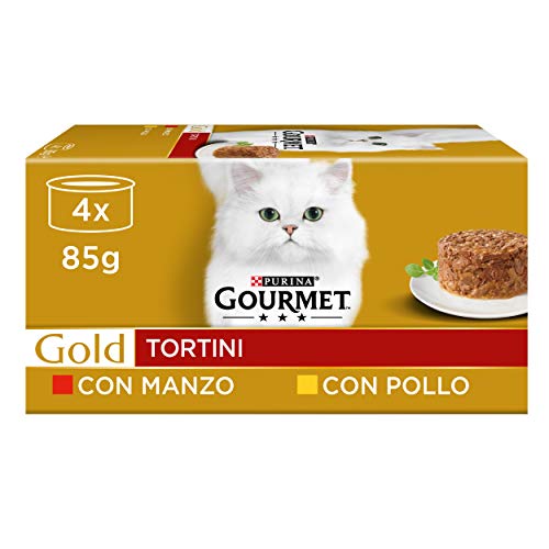 Purina Gourmet Gold, Tortini, Nassfutter für Katzen mit... - Animalerie Amazon Allemagne à 41.79€