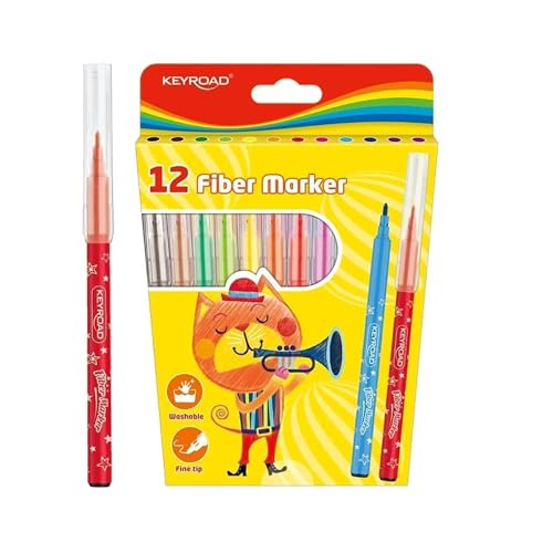 Flamastry Fiber Marker na zawieszce 12 sztuk - Amazon Italie à 1.28€