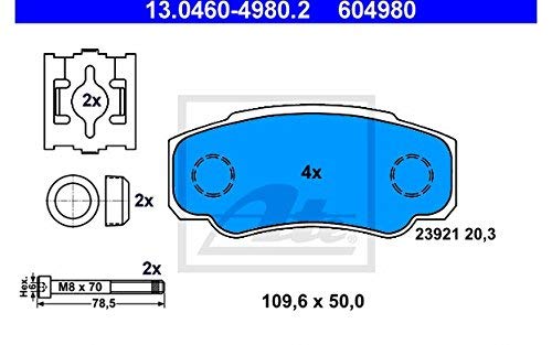 ATE 13.0460-4980.2 4x Bremsbeläge hinten - Sports & Fitness Amazon Allemagne à 60.31€