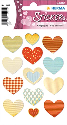HERMA 15405 Pegatinas de corazón dorado (13 pegatinas... - Jouets & Jeux en promo à 3.14€