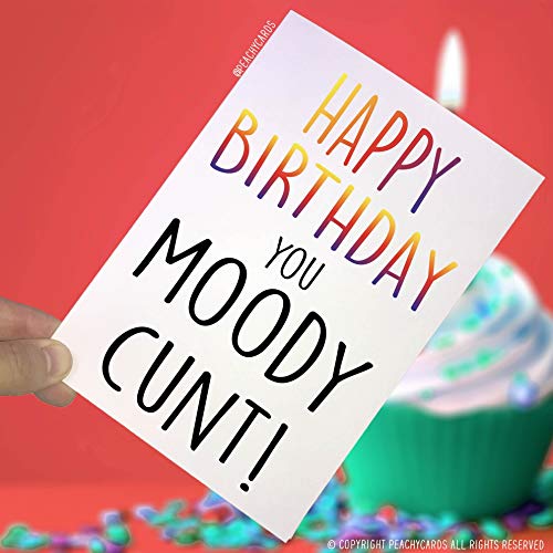 Happy Birthday Karten Happy Birthday You Moody Person... - Loisirs Créatifs Amazon Allemagne à 6.87€