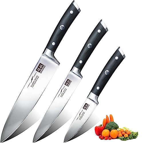 SHAN ZU Kitchen Knives Sets 3pcs with German Stainless... - Maison & Cuisine en promo à 39.32€