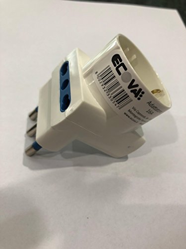 Spina tripla salvaspazio, 1 presa schuko, 2 prese bivalenti... - Amazon Italie à 1.26€