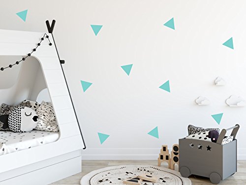 timalo® - Wandtattoo 54 Stück Dreiecke selbstklebend - mint... - Maison & Cuisine en promo à 0.55€