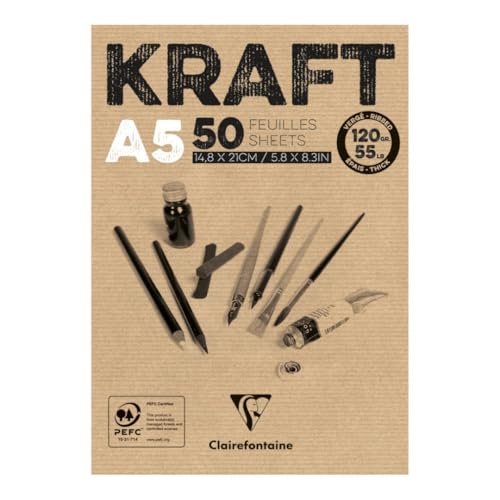 Clairefontaine 975814C - Block verleimt Kraftpapier 120g... - Maison & Cuisine Amazon Allemagne à 3.44€