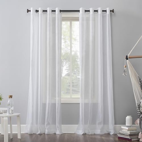 No. 918 Erica Rideau à œillets en Voile écrasé Blanc 129,5... - Maison & Cuisine Amazon France à 16.73€