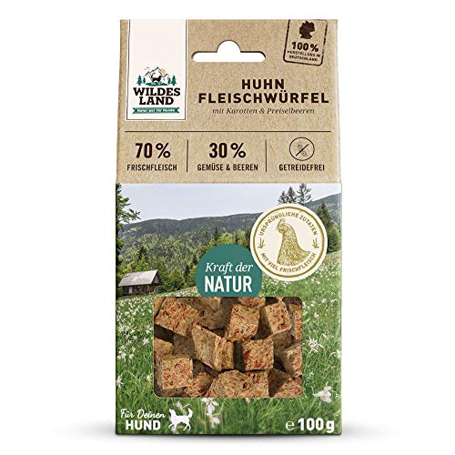 Wildes Land - Fleischwürfel Huhn - 100 g - Kausnack für... - Sports & Fitness Amazon Allemagne à 4.29€