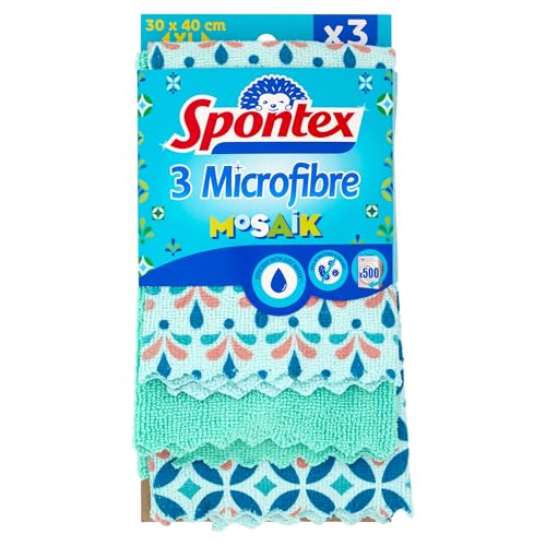 Spontex 3 Mosaik Microfibre Cloths, 40 x 30 cm Cleaning... - Home & Kitchen Amazon UK à 9.05€