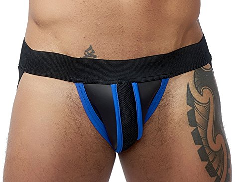 Mister B Neoprene Jockstrap, Black/Blue, Xs - Bon plan à 8.35€