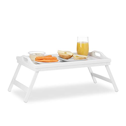 Relaxdays Bamboo Bed Tray, Folding, Handles, Raised Edge... - Maison & Cuisine Amazon Royaume-Uni à 11.99€