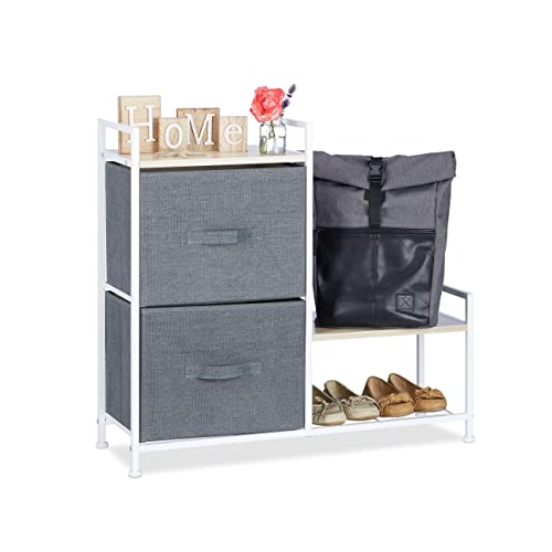 Relaxdays Cajonera Multiusos con 2 Cajones, Metal-Tela... - Amazon Espagne à 18.51€