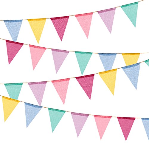 Homfshop 60 Flags Imitated Burlap Pennant Banner... - Maison & Cuisine Amazon Royaume-Uni à 8.87€