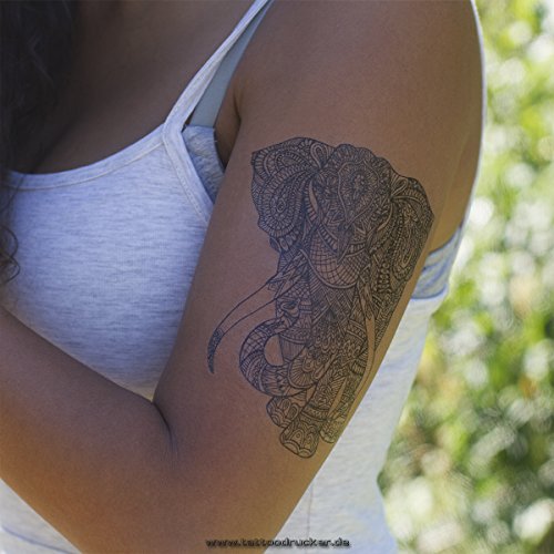 1 x Elefant Mandala Tattoo - buddhistisches Symbol - Afrika... - Loisirs Créatifs Amazon Allemagne à 1.50€