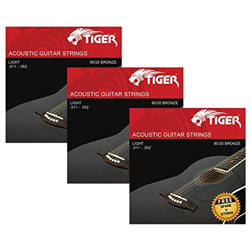 TIGER Cordes pour guitare acoustique – Lot de 3 Super léger... - Musique & Instruments Amazon France à 7.99€