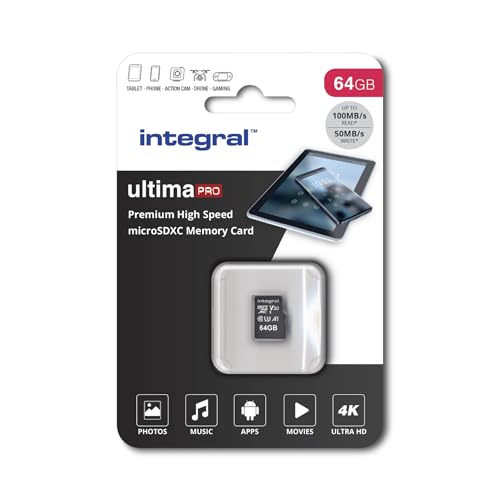 Integral 64GB microSD Card Premium High Speed 4K Video... - High-Tech & Électronique Amazon Royaume-Uni à 17.08€