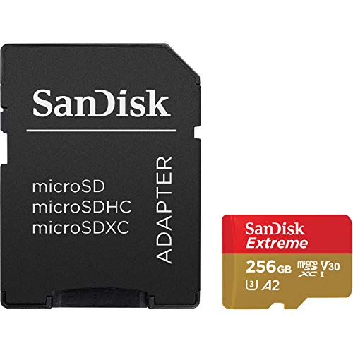 SanDisk Extreme 256 GB microSDXC Memory Card + SD Adapter... - High-Tech & Électronique en promo à 46.78€