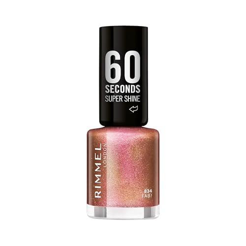Rimmel 60 Seconds Vernis à ongles pailleté, 834 Fab, 8 ml - Beauté & Parfums Amazon France à 3.54€