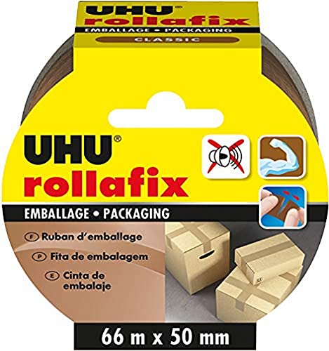 UHU Rollafix - Nastro adesivo per imballaggio, 66 m x 50 mm - Sports & Fitness Amazon Italie à 4.12€
