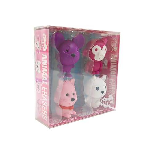 Tinc Eraser Pack - Animal Collection - Pack of 4 - Nouvelle promo Amazon à 1.00€