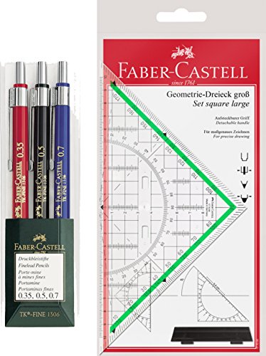 Faber Castell 177090 Triangle à dessin avec poignée Grand... - Fournitures Bureau Amazon France à 19.95€
