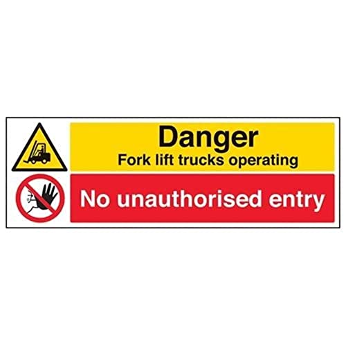 V Safety Danger Fork Lift Trucks Operating No Unauthorised... - Maison & Cuisine Amazon Royaume-Uni à 4.79€