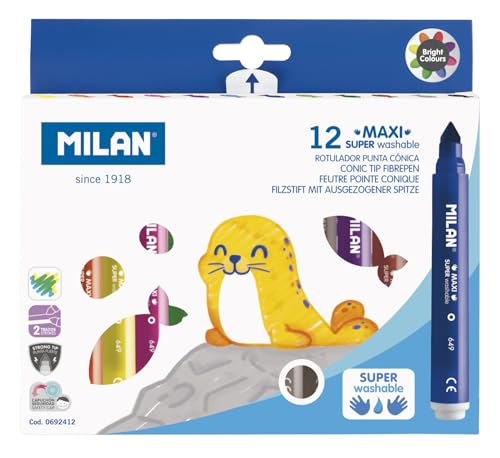 Pochette 12 feutres super-lavables MAXI - Jouets & Jeux Amazon France à 6.65€