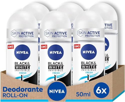 NIVEA NIVEA Roll-On Black & White Invisible Fresh – 50 ML –... - Beauté & Parfums en promo à 16.47€
