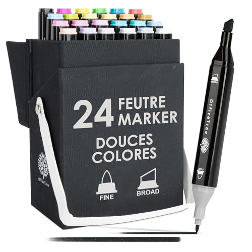 OfficeTree Feutre à Alcool Twinmarkers Set de 24 - Feutre... - Jouets & Jeux Amazon France à 12.23€