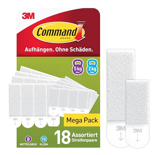 Command Klebestreifen, Vorteilspack 10x2 Klein und 8x2... - Auto & Moto Amazon Allemagne à 10.99€