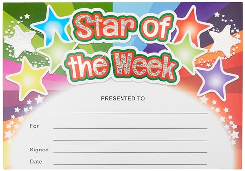 Sparkly ‘Star of the Week’ Reward Certificates – Pack of 20... - Animalerie Amazon Royaume-Uni à 3.45€