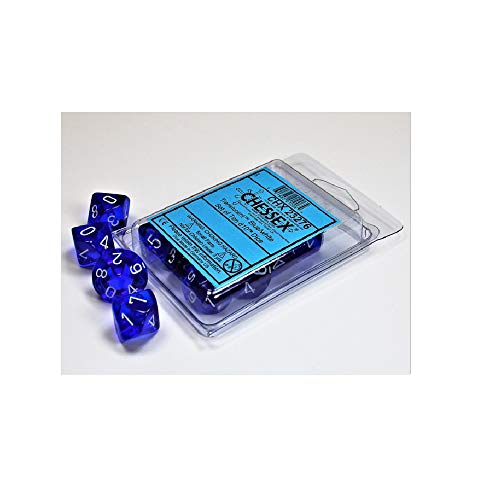 Chessex Translucent Polyhedral Ten d10 Set - Blue/White - Jouets & Jeux Amazon Allemagne à 14.97€