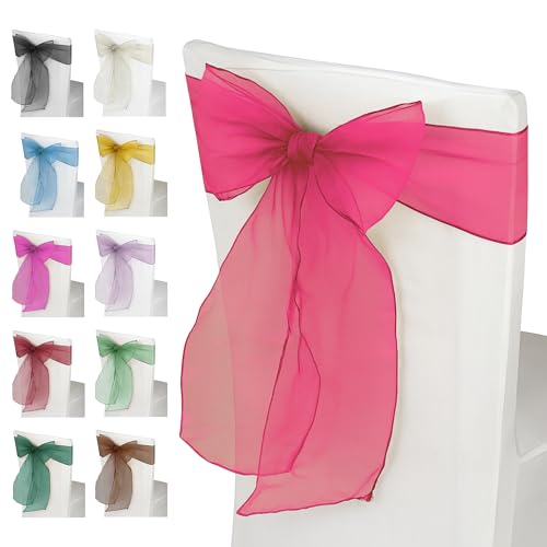 Trimming Shop Organza Chair Sashes - Hot Pink - Sheer Sash... - Maison & Cuisine Amazon Royaume-Uni à 1.99€