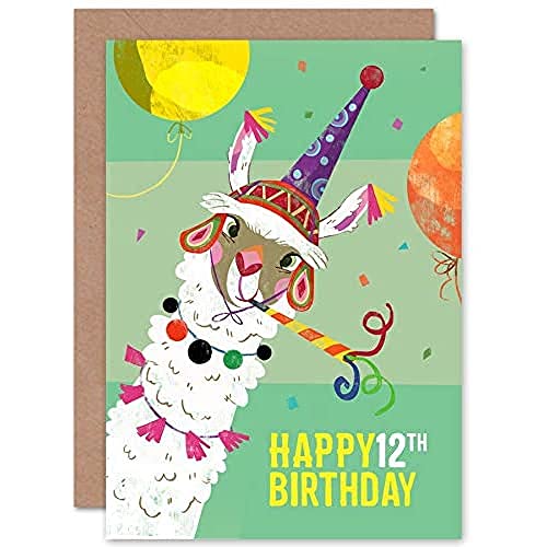 Wee Blue Coo Llama Party Birthday 12th Greetings Card Festa - Auto & Moto Amazon Italie à 5.79€