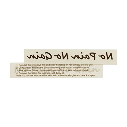 2 x No Pain No Gain - Haut Temporary Tattoo Schriftzug in... - Loisirs Créatifs Amazon Allemagne à 1.90€