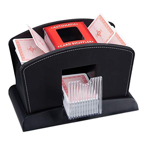 Relaxdays, black card shuffler electric, leather, 4 decks... - Auto & Moto Amazon Royaume-Uni à 21.70€